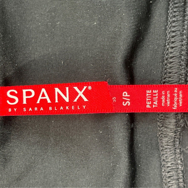 Spanx Black Faux Leather Leggings Shaping High Waist Petite Size Small