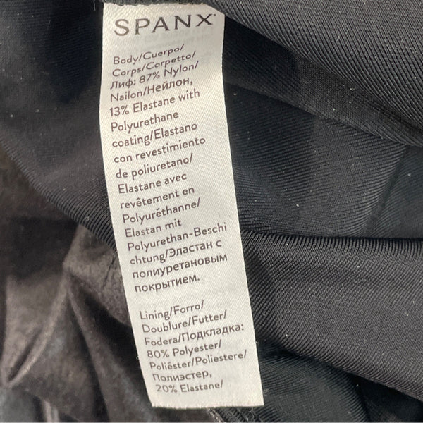 Spanx Black Faux Leather Leggings Shaping High Waist Petite Size Small