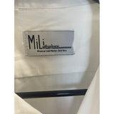 MiLi Designs Embroidered Star Long Sleeve Button-Up Shirt White Medium Cotton