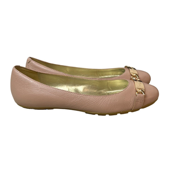 Coach Women's Warm Blush Rose Leather Bianca Pebble Grain Flats Sz 7M