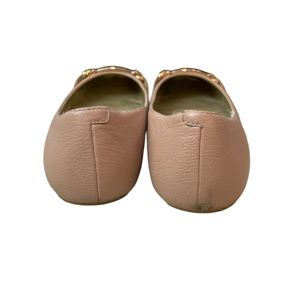 Coach Women's Warm Blush Rose Leather Bianca Pebble Grain Flats Sz 7M