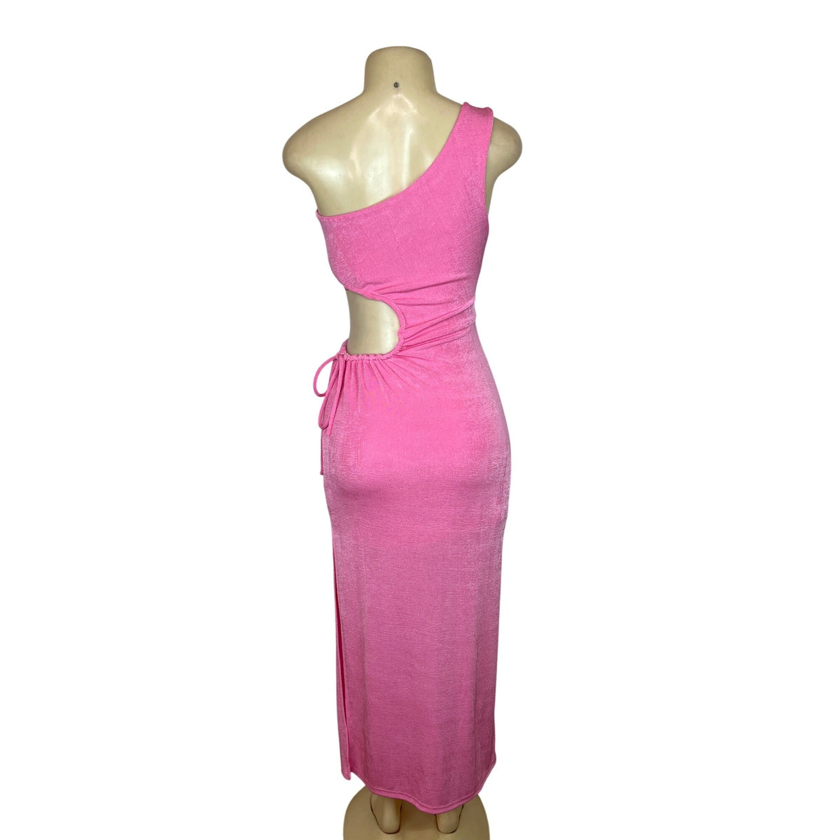 Juniper Blu Womens Pink One-Shoulder Cutout Midi Dress Size L