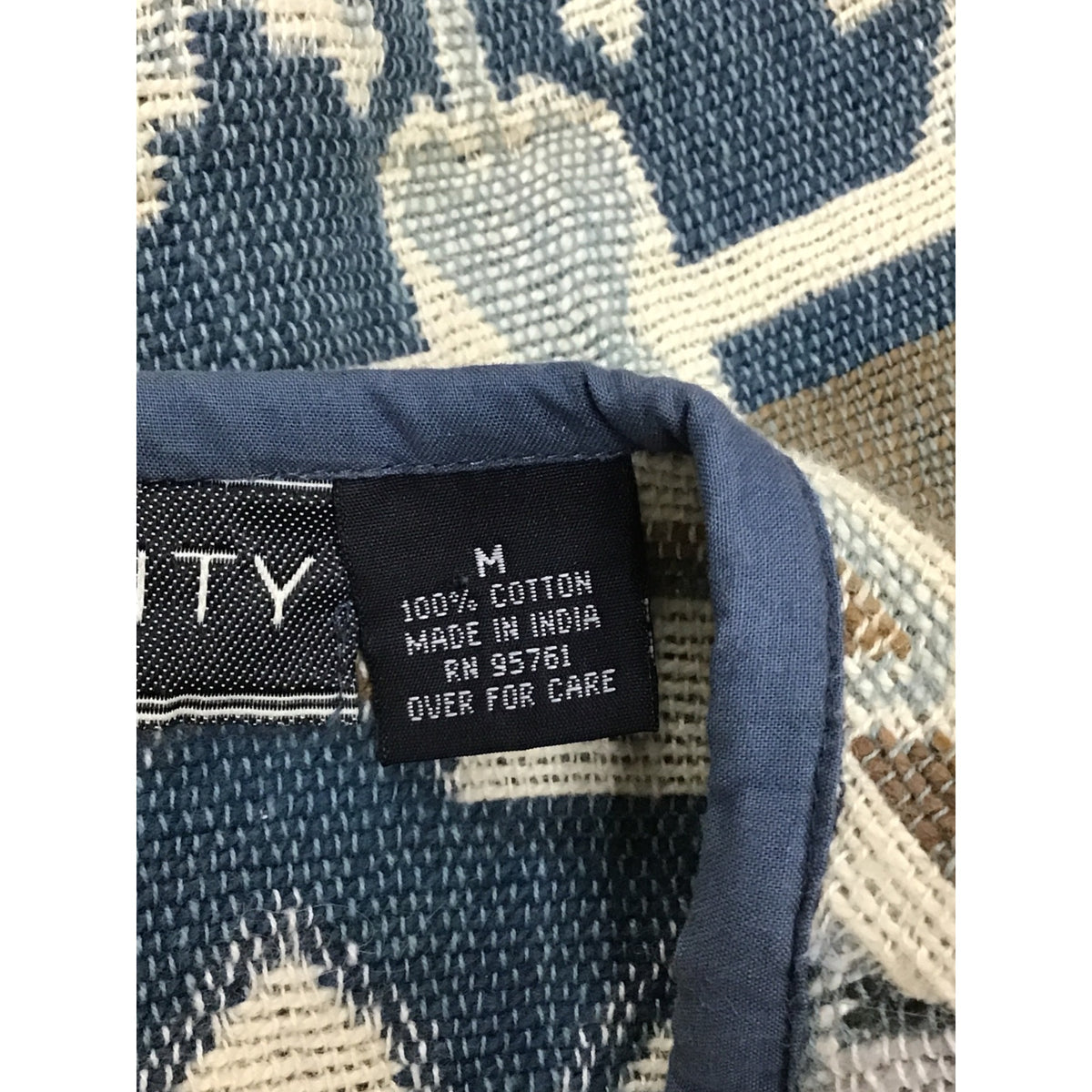 New Identity Mens Blue Cotton Southwest Pattern Button Vest M