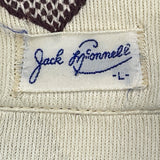 Vintage Jack Brommel Men's Beige Button-Down Floral Long Sleeve Blouse Sz L