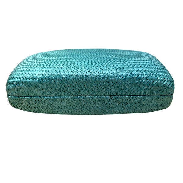 Kayu Women’s Turquoise Woven Gold Clasp Closure Chain Strap Clutch Bag Size S