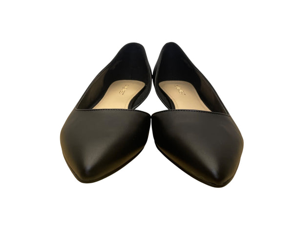 Nine West Womens Black Faux Leather Pointed-Toe Slip-On Flats Size 10M