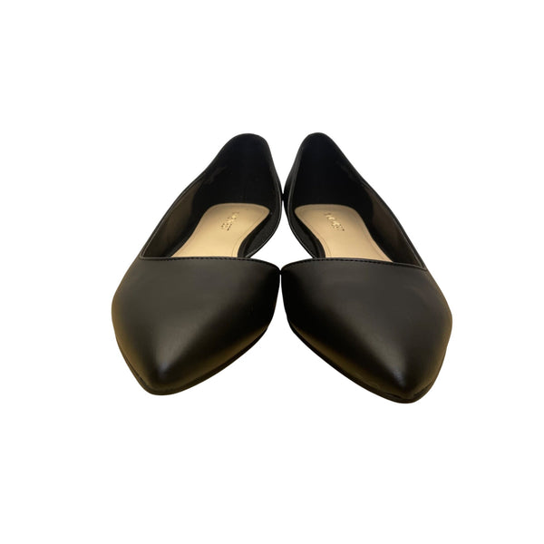 Nine West Womens Black Faux Leather Pointed-Toe Slip-On Flats Size 10M