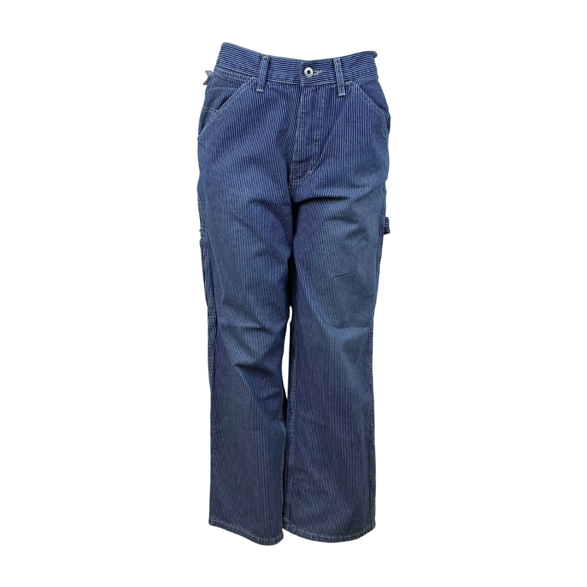 Gap Blue Carpenter Pants Relaxed Fit Durable Workwear Stripe Design Sz 32x30