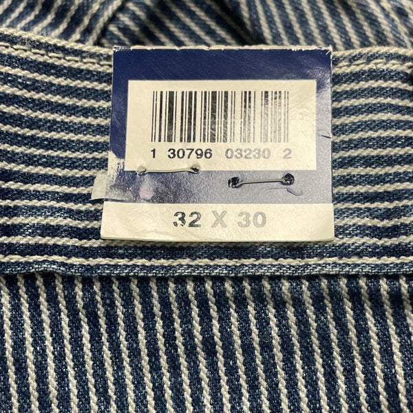 Gap Blue Carpenter Pants Relaxed Fit Durable Workwear Stripe Design Sz 32x30