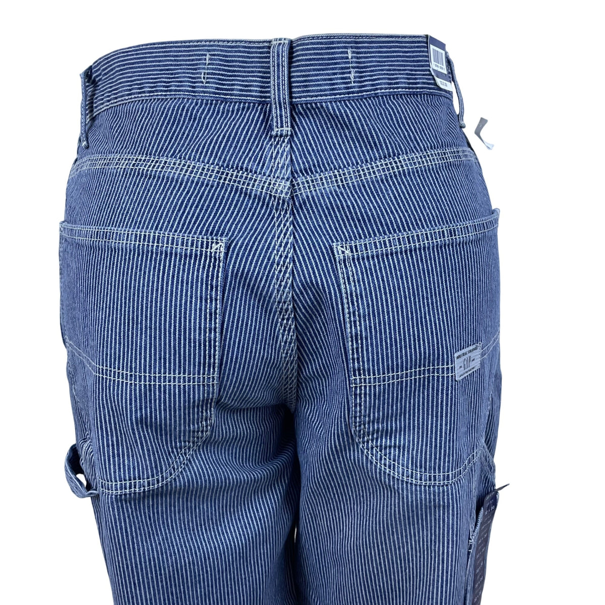 Gap Blue Carpenter Pants Relaxed Fit Durable Workwear Stripe Design Sz 32x30