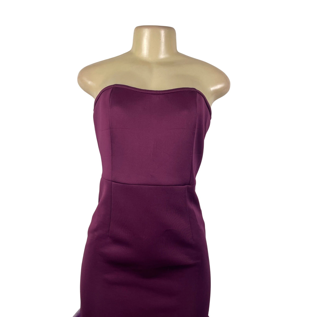 Aomei Women’s Purple Strapless Ruffled Hem Midi Dress Size M - New