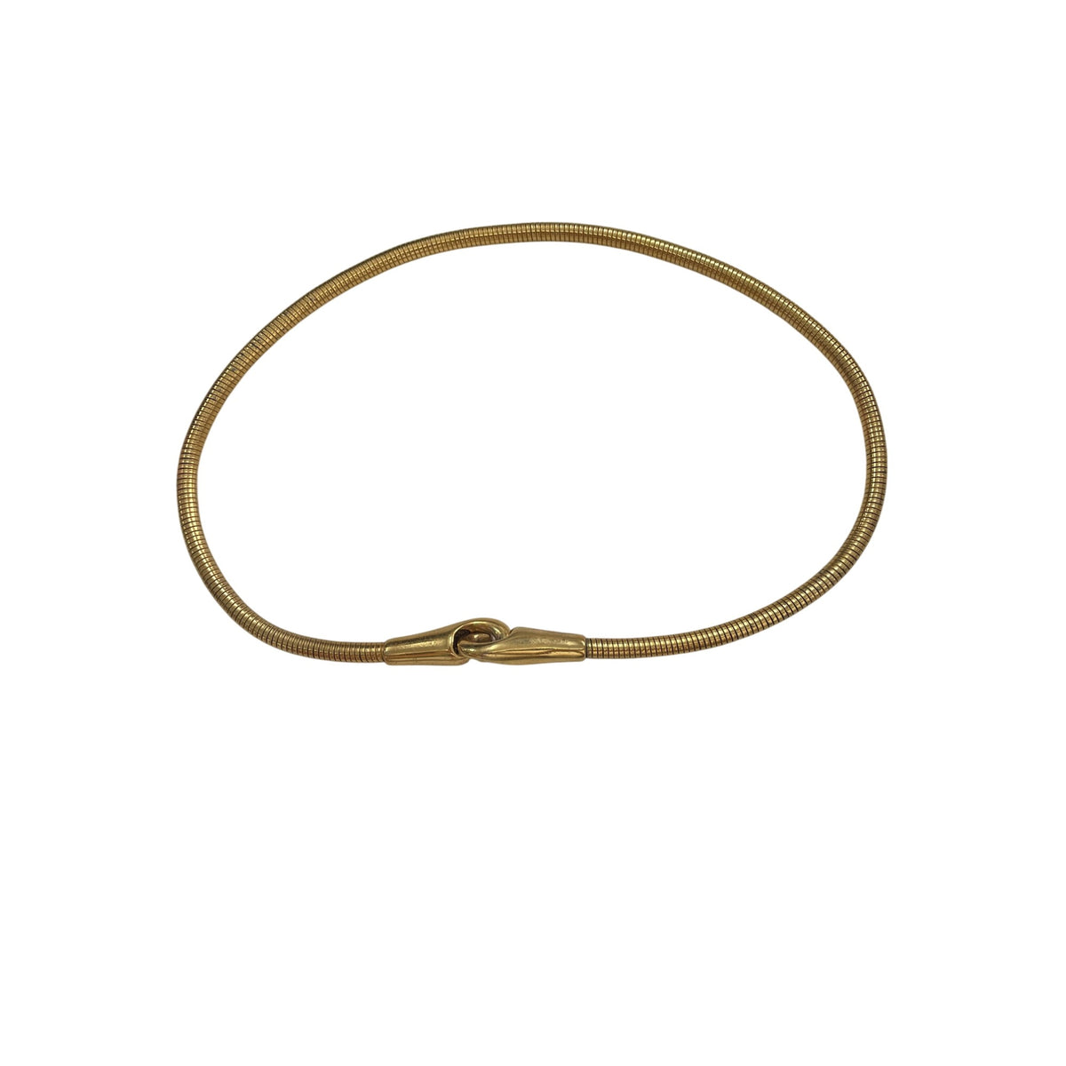 Gold Tone Flexible Belt With Hook Clasp