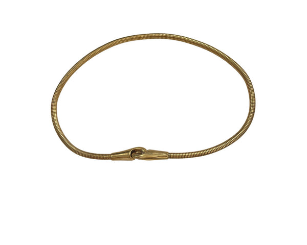 Gold Tone Flexible Belt With Hook Clasp