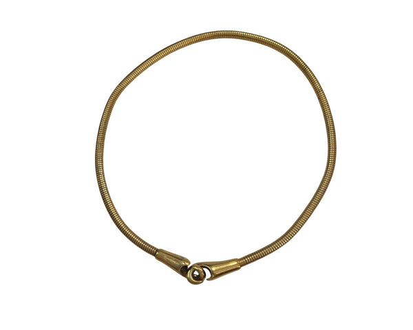 Gold Tone Flexible Belt With Hook Clasp