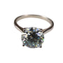 GRA Moissanite Silver 925 Ring Solitaire Round Stone Size 8 With Certificate