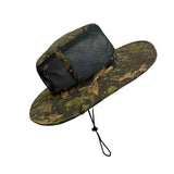 Camo Sun Hat With Mesh Crown & Chin Strap For Outdoor Activities Lightweight & Breathable