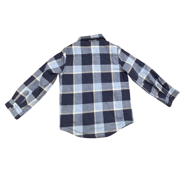 Janie & Jack Boys Blue Plaid Sherpa Lined Flannel Shirt Jacket Size 3 to 4 - New