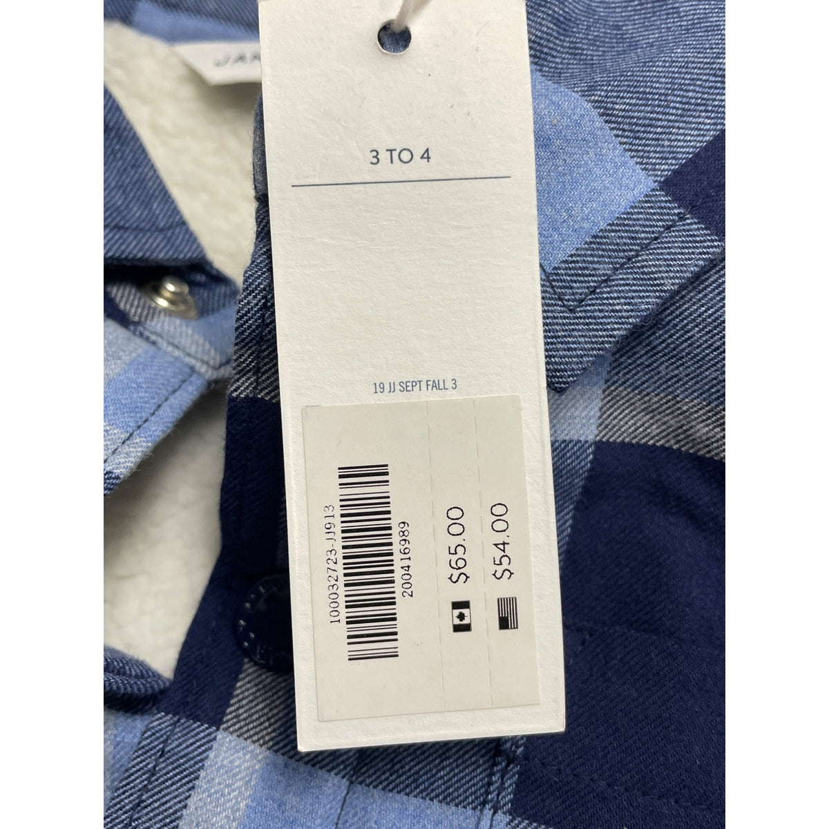 Janie & Jack Boys Blue Plaid Sherpa Lined Flannel Shirt Jacket Size 3 to 4 - New