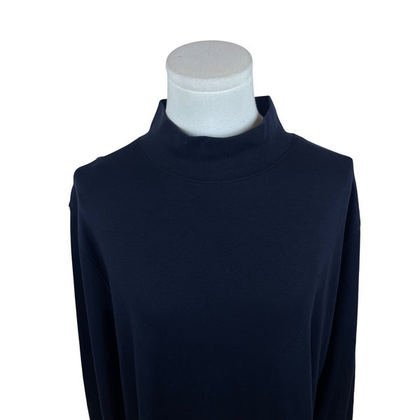 Lands End Womens Black Mock Neck Long Sleeve Top Relaxed Fit 2X Size - New