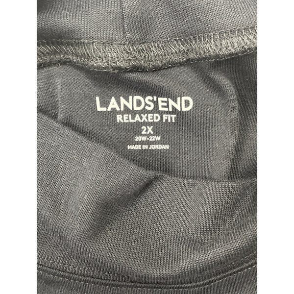 Lands End Womens Black Mock Neck Long Sleeve Top Relaxed Fit 2X Size - New
