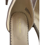 Isaac Mizrahi Womens Taupe Faux Suede Pointed Toe Flats Ankle Strap Size 9.5 NWOB
