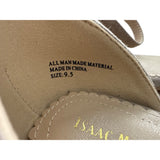 Isaac Mizrahi Womens Taupe Faux Suede Pointed Toe Flats Ankle Strap Size 9.5 NWOB