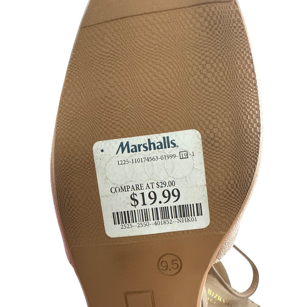 Isaac Mizrahi Womens Taupe Faux Suede Pointed Toe Flats Ankle Strap Size 9.5 NWOB