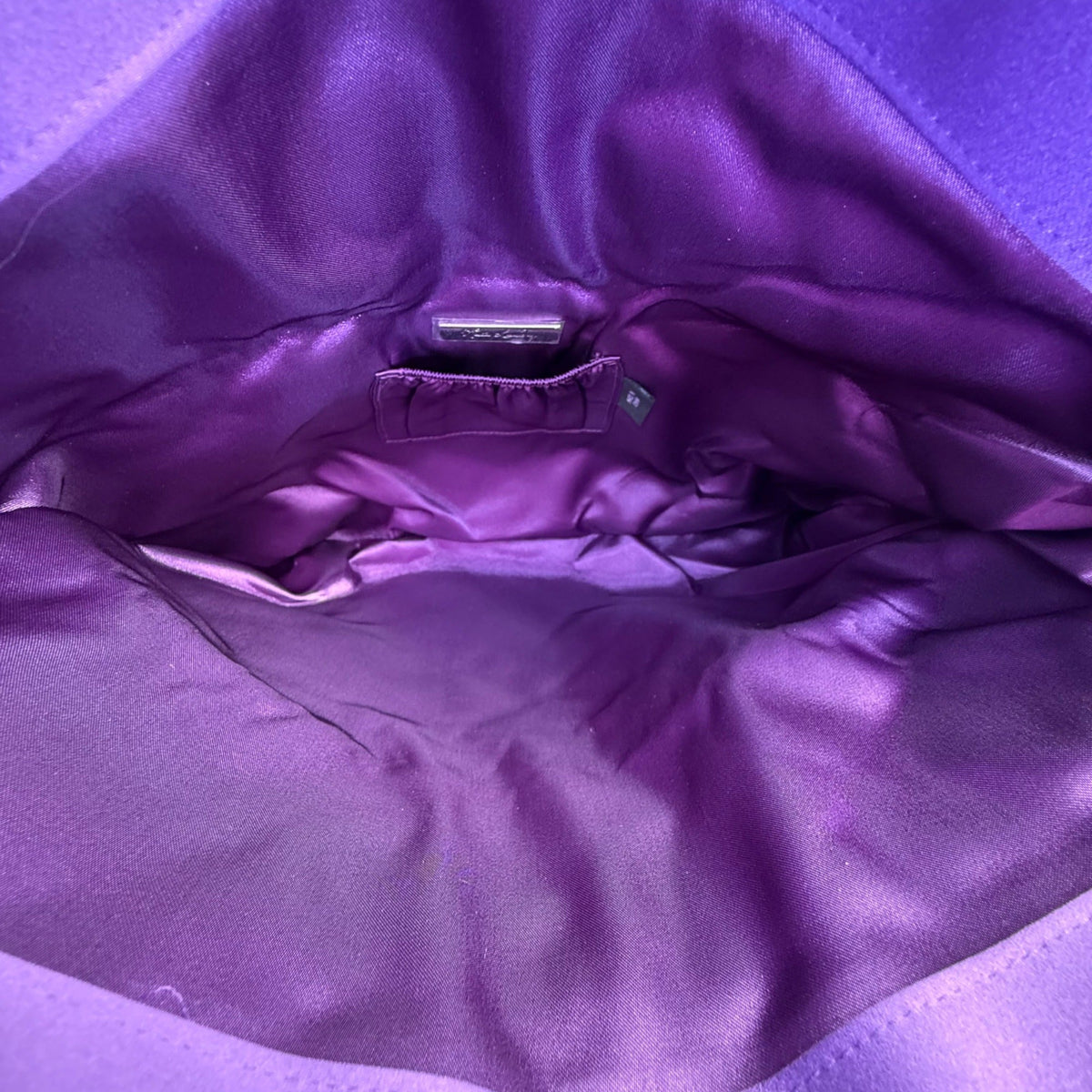 Kate Landry Women’s Purple Satin Quilted With Rhinestone Accent Crossbody Clutch