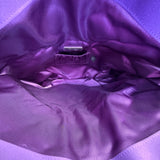 Kate Landry Women’s Purple Satin Quilted With Rhinestone Accent Crossbody Clutch