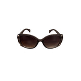 Brown Gradient Oval Sunglasses With Stud Accents Lightweight Frame Stylish Women’s Accessories