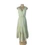 Banana Republic Green Sleeveless Maxi Dress Womens Tiered Flowy Sz XS