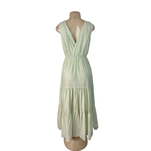 Banana Republic Green Sleeveless Maxi Dress Womens Tiered Flowy Sz XS