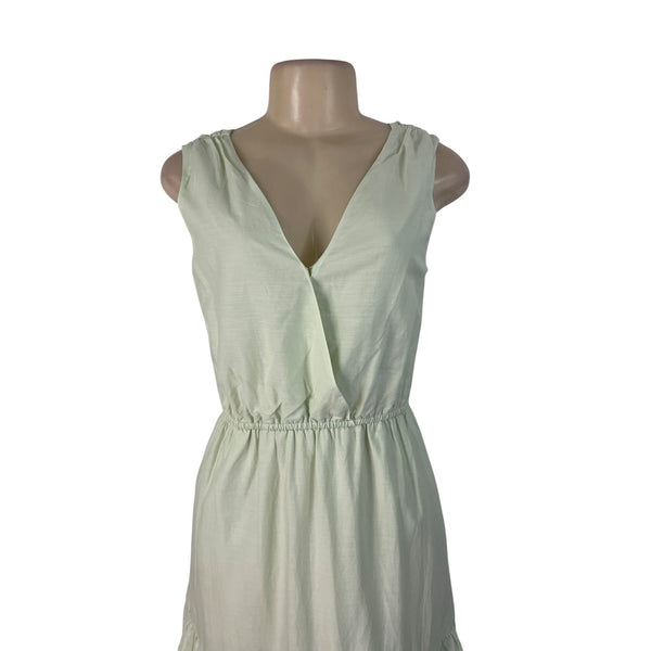 Banana Republic Green Sleeveless Maxi Dress Womens Tiered Flowy Sz XS
