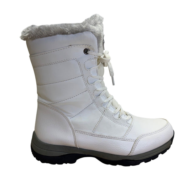 Quest Women's White & Grey Faux Fur Glacier 3M Thinsulate Winter Boots Sz 8