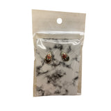 Small Floral Enamel Earrings With Gold Accents