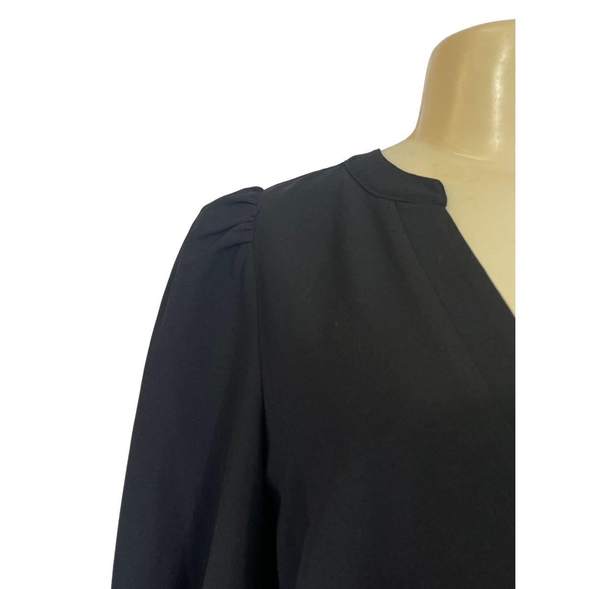 Black Tiered Long Sleeve Dress With Smocked Cuff Details By Pomander Place New