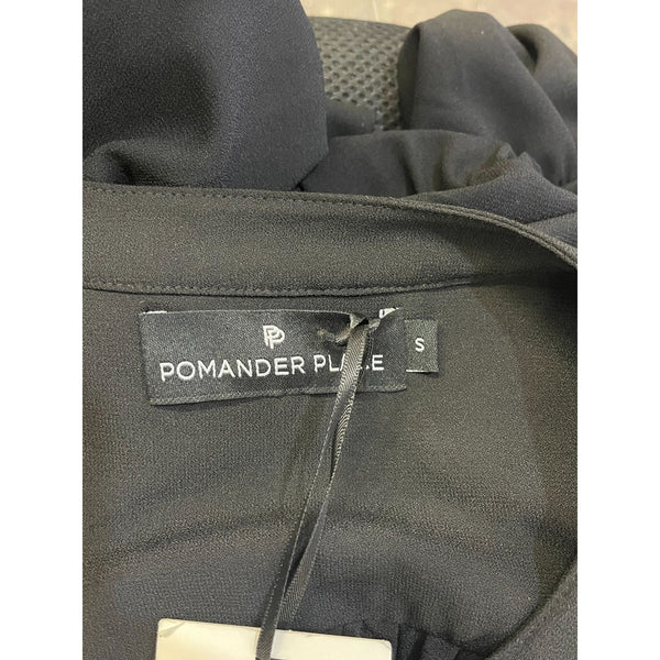 Black Tiered Long Sleeve Dress With Smocked Cuff Details By Pomander Place New