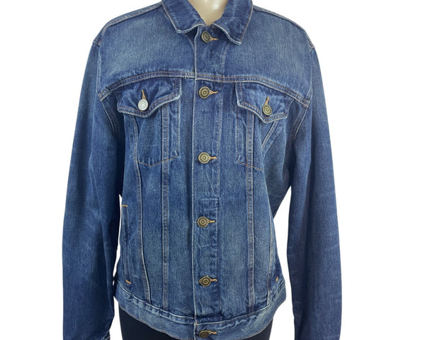 Tommy Hilfiger Women’s Blue Denim Button-Up Jacket With Pockets Sz L