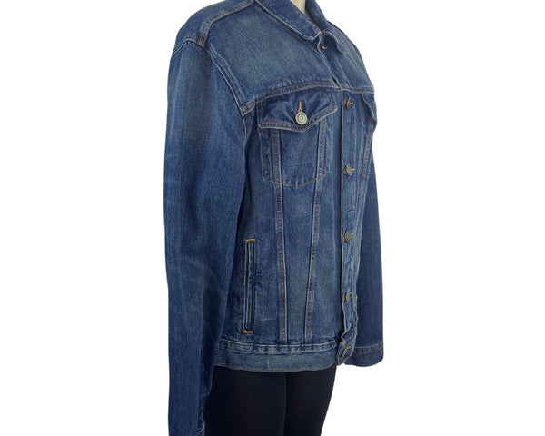 Tommy Hilfiger Women’s Blue Denim Button-Up Jacket With Pockets Sz L