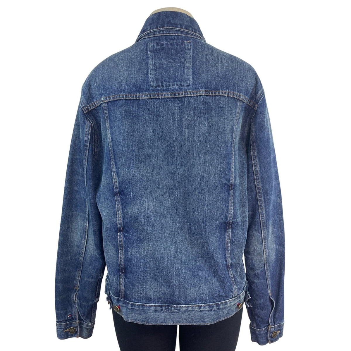 Tommy Hilfiger Women’s Blue Denim Button-Up Jacket With Pockets Sz L