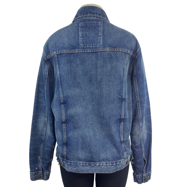 Tommy Hilfiger Women’s Blue Denim Button-Up Jacket With Pockets Sz L