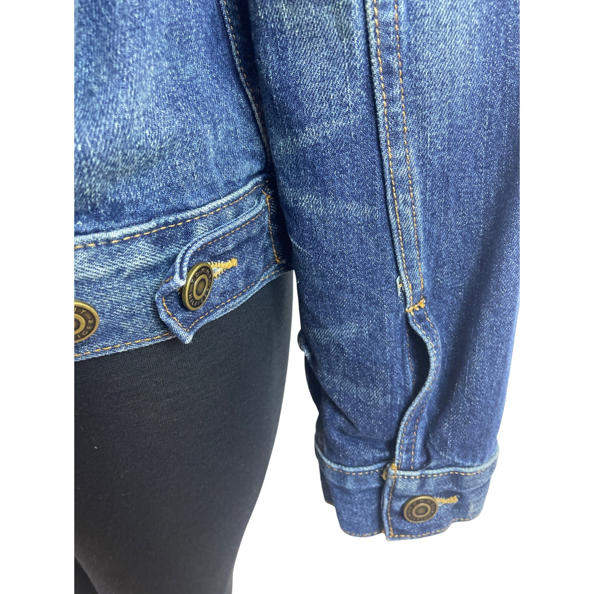 Tommy Hilfiger Women’s Blue Denim Button-Up Jacket With Pockets Sz L