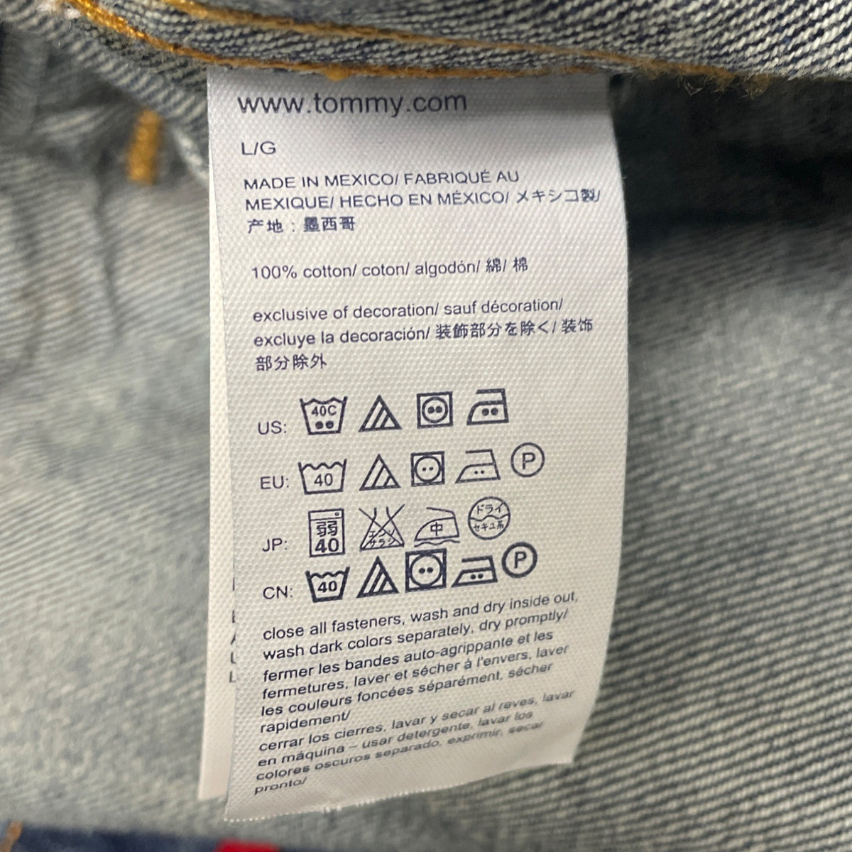 Tommy Hilfiger Women’s Blue Denim Button-Up Jacket With Pockets Sz L
