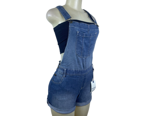 Wallflower Women’s Blue Denim Overalls Adjustable Straps Casual Size XL - New