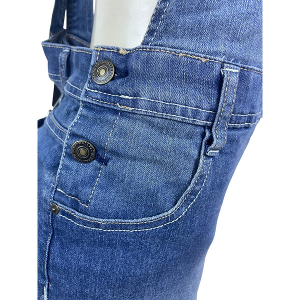 Wallflower Women’s Blue Denim Overalls Adjustable Straps Casual Size XL - New