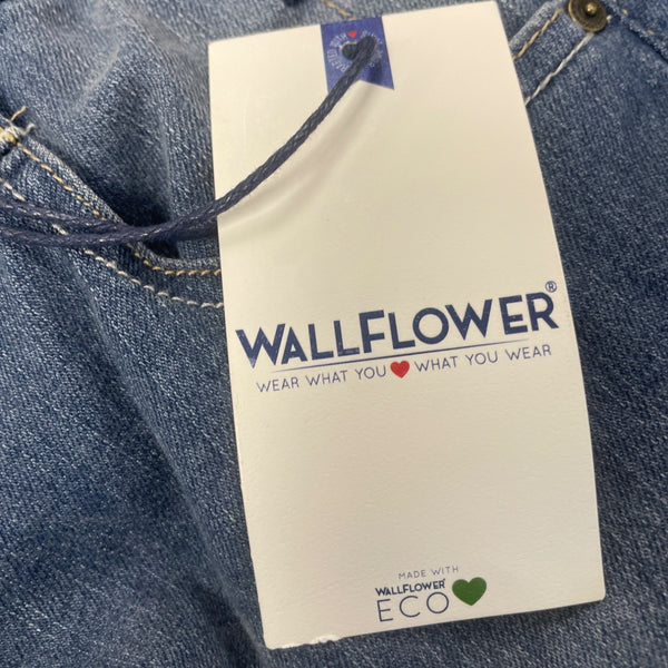 Wallflower Women’s Blue Denim Overalls Adjustable Straps Casual Size XL - New