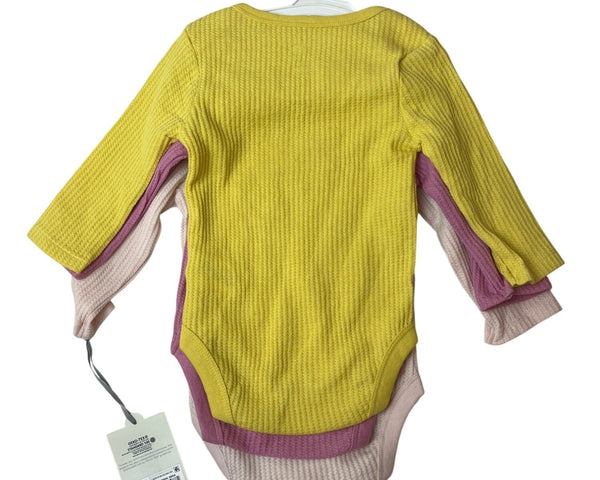 Cloud Island 3-Pack Long-Sleeve Bodysuits For Babies Sz 3-9M-NEW