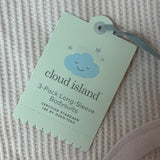Cloud Island 3-Pack Long-Sleeve Bodysuits For Babies Sz 3-9M-NEW