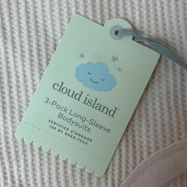 Cloud Island 3-Pack Long-Sleeve Bodysuits For Babies Sz 3-9M-NEW