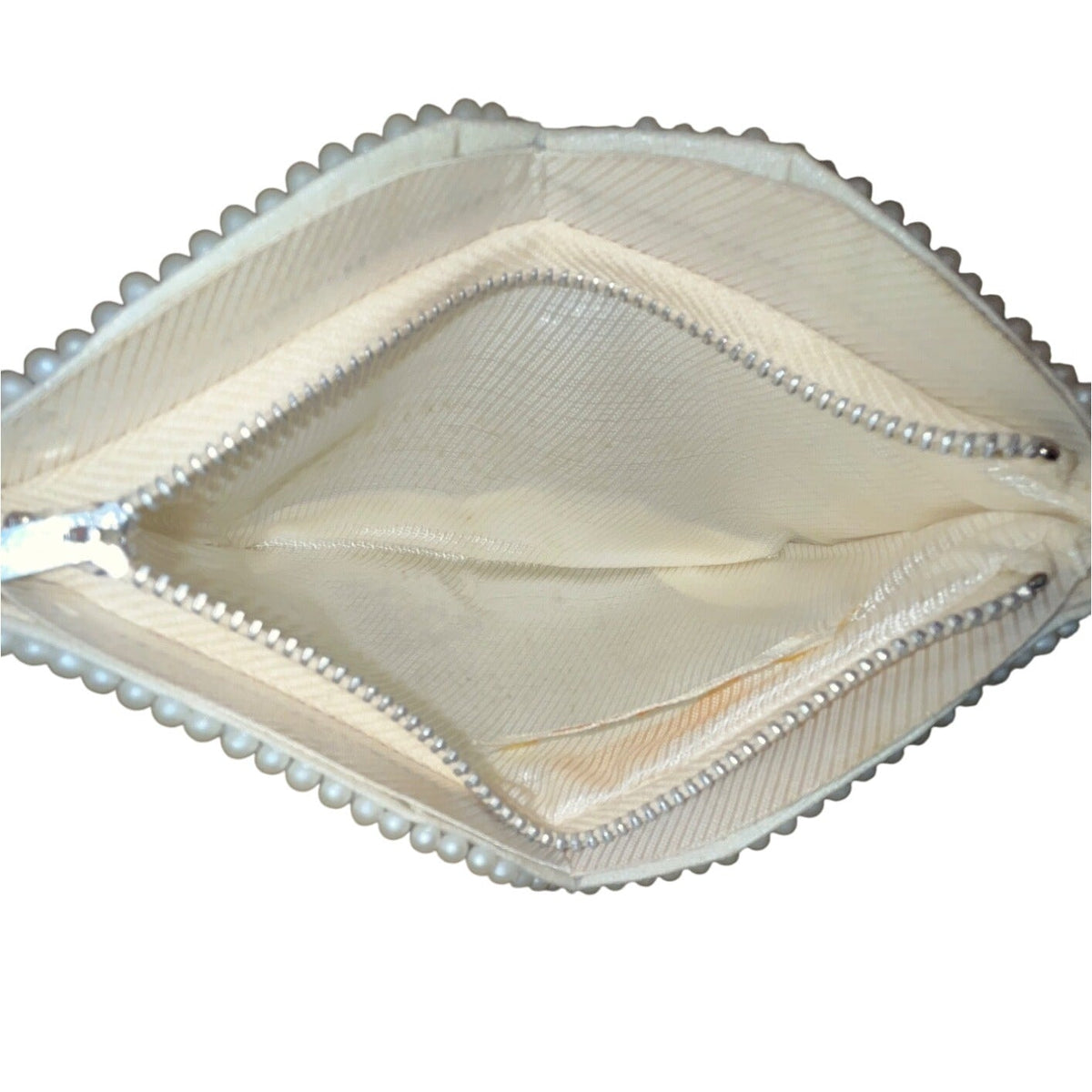 Vintage Bags By Susan Women’s White & Grey Pearl Beaded Clutch Purse Sz S
